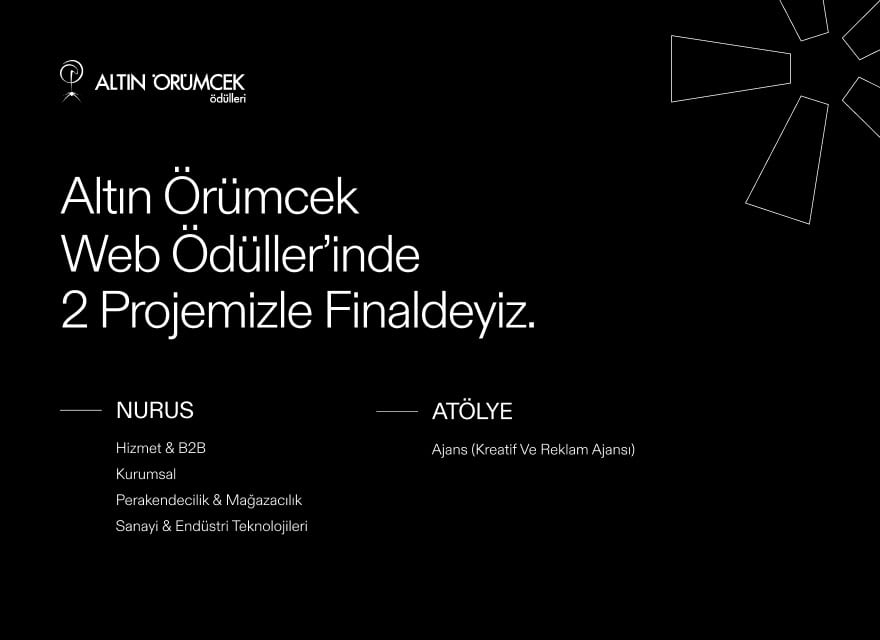 Altın Örümcek Web Ödülleri’nde 2 projemizle 5 kategoride finale kaldık!