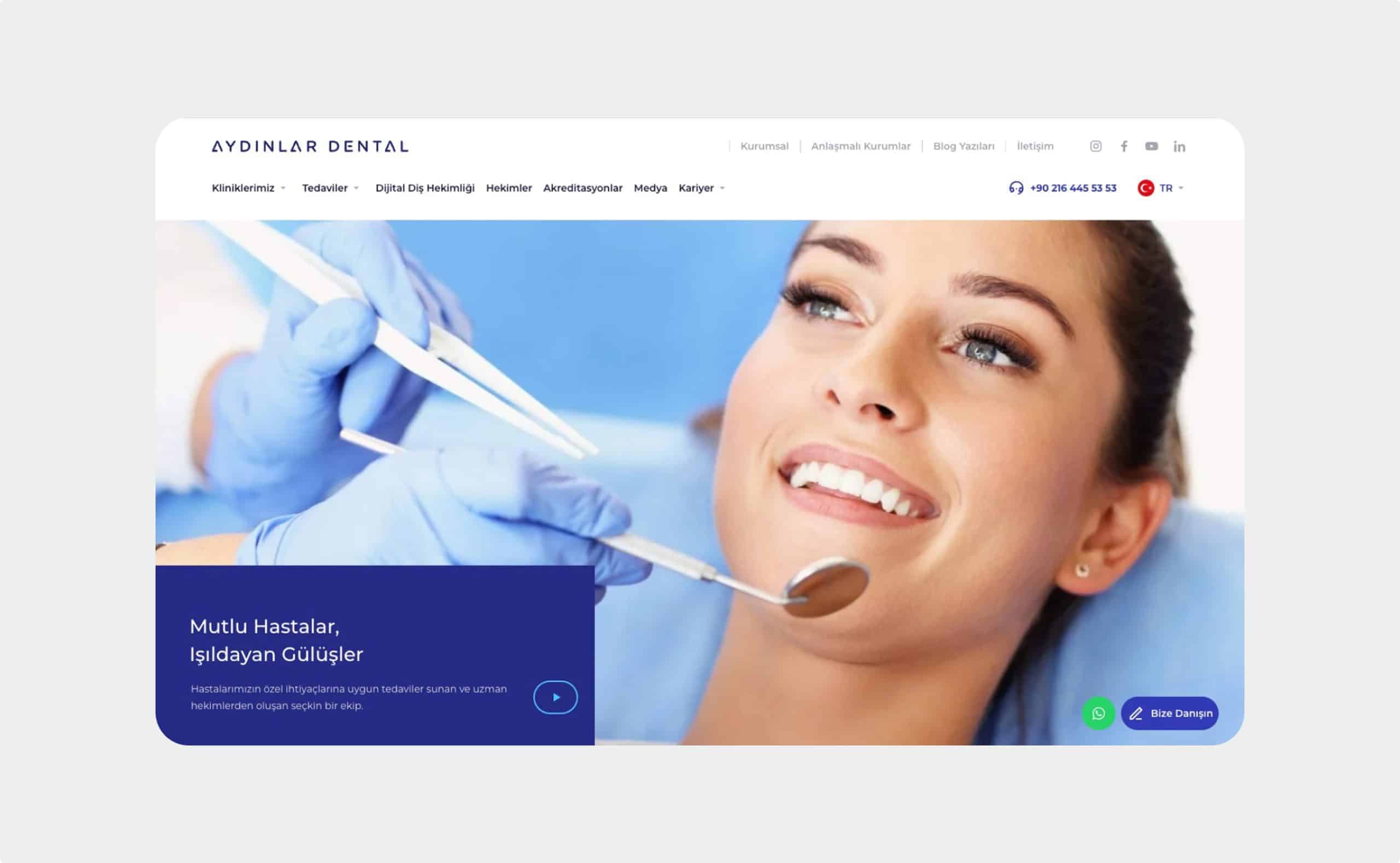 Aydınlar Dental website preview