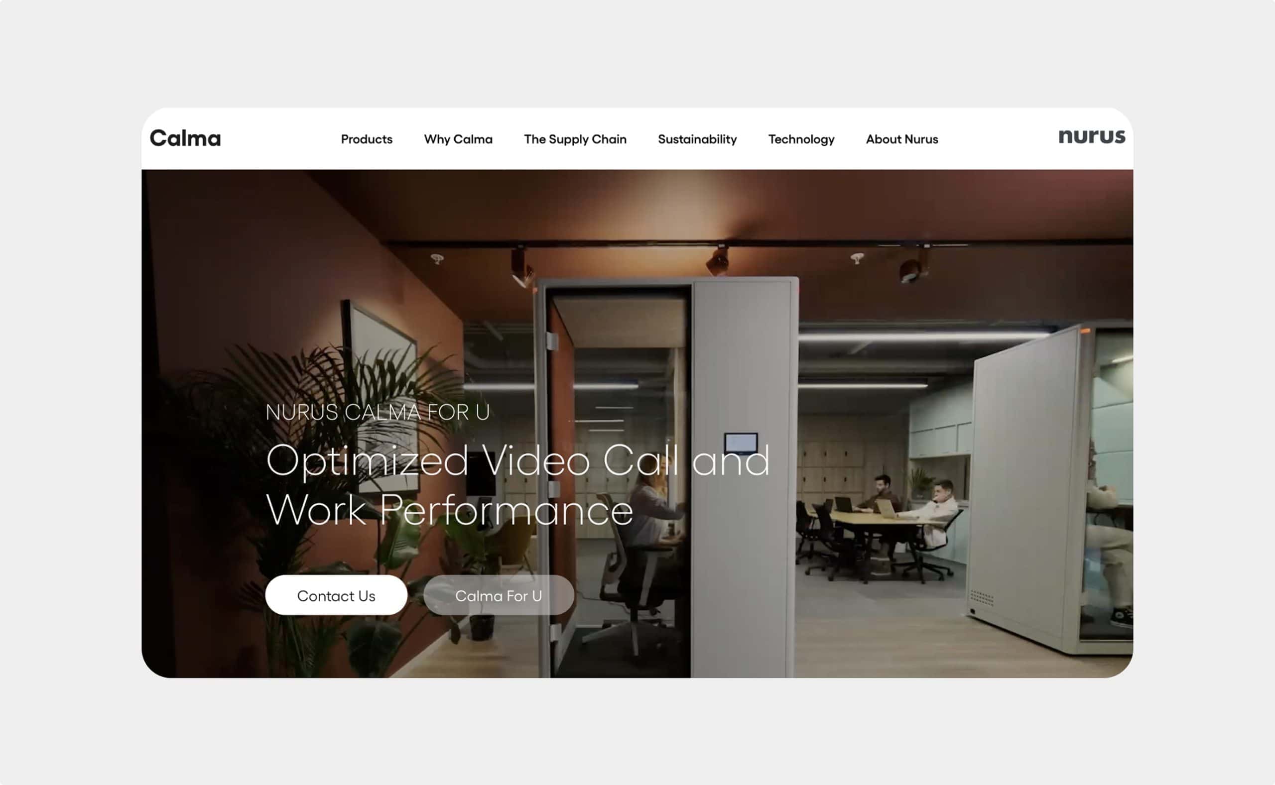Calma website preview