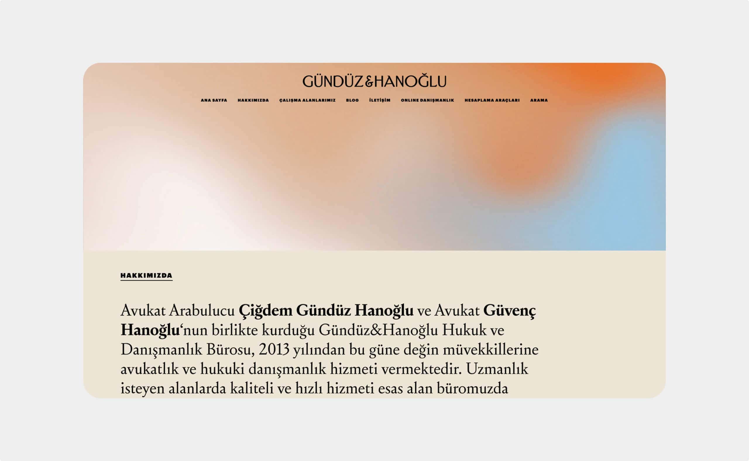 Gündüz Hanoğlu Hukuk website preview