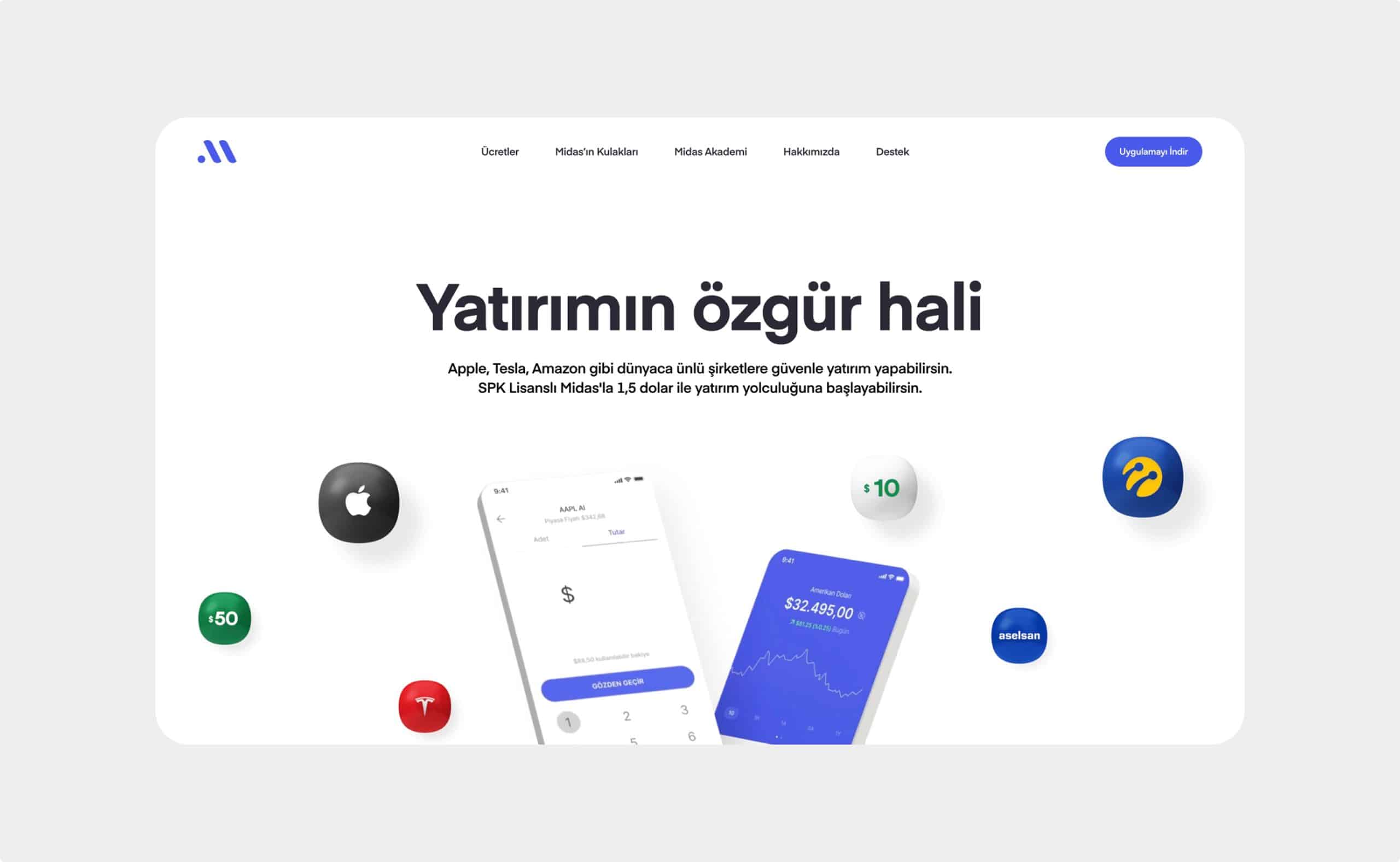Midas web sitesi önizlemesi