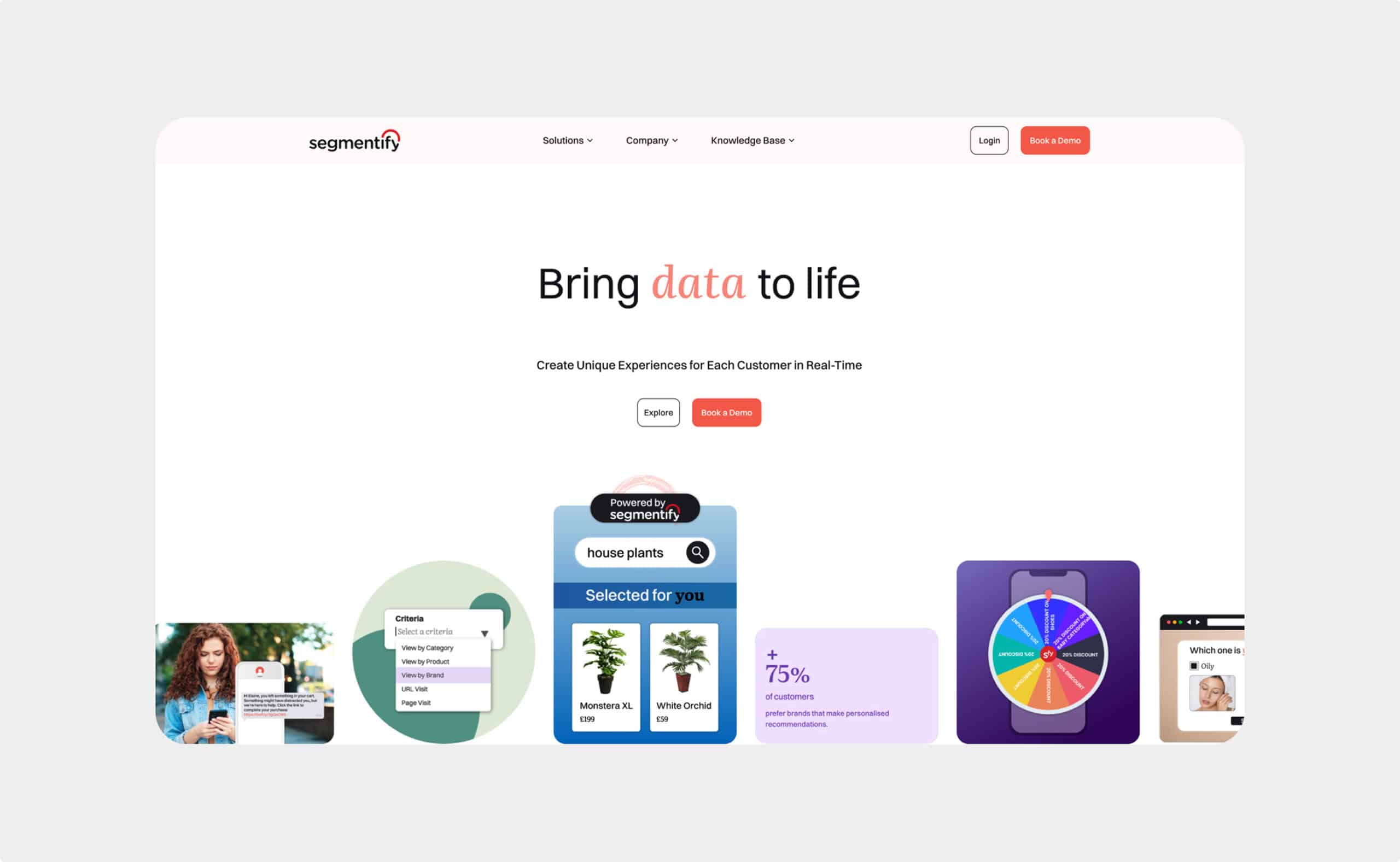 Segmentify web sitesi önizlemesi
